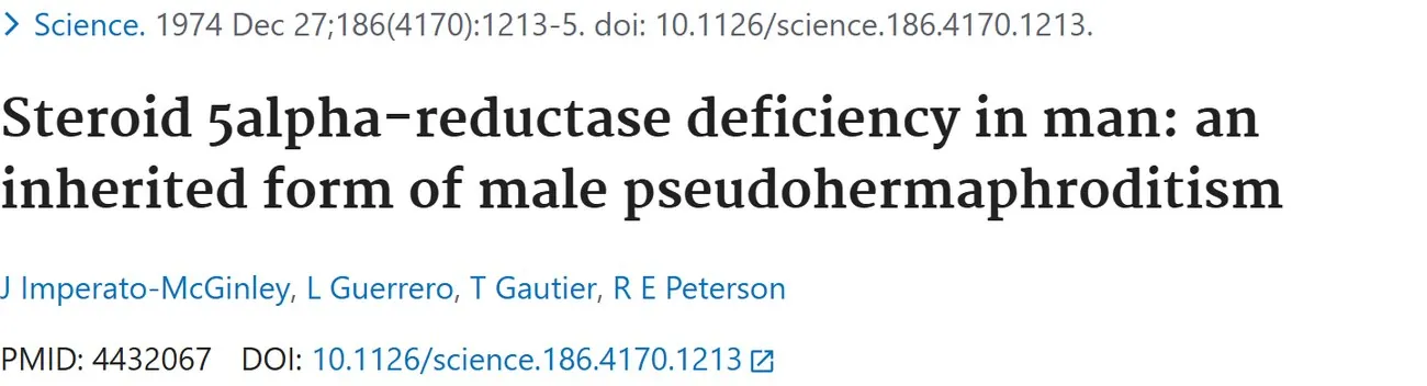 PubMed title: Steroid 5alpha-reductase deficiency in man
