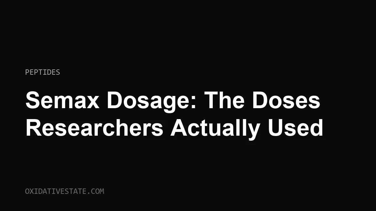 Semax Dosage: The Doses Researchers Actually Used