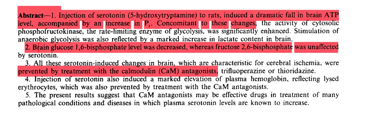 PubMed abstract: Serotonin-induced decrease in brain ATP, stimulation of brain anaerobic glycolysis