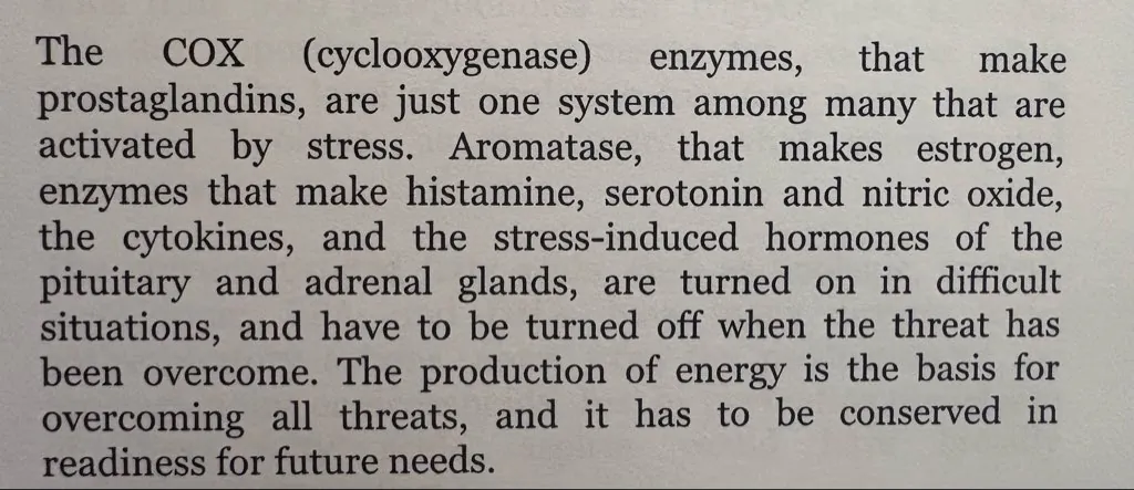 Ray Peat text on stress mediators: COX, aromatase, histamine, serotonin and nitric oxide