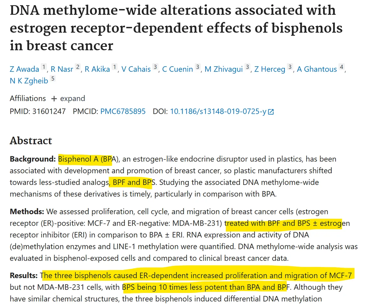 PubMed: DNA methylome-wide alterations associated with estrogen receptor-dependent effects of bisphenols in breast cancer